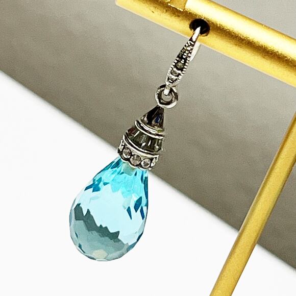 Givenchy Blue Faceted Teardrop Drop Earrings - Picture 5 of 6